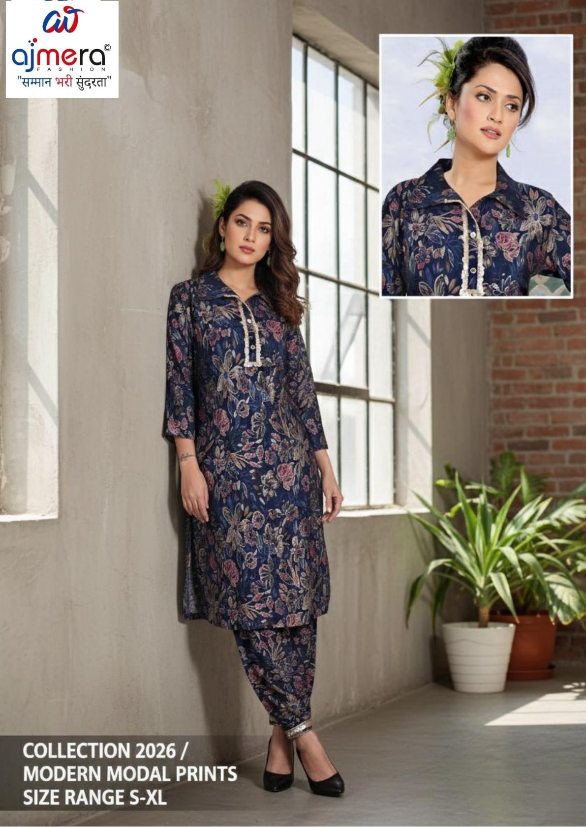 Designer Kurti Pant Set for Women | KRJ-MODAL PRINT
