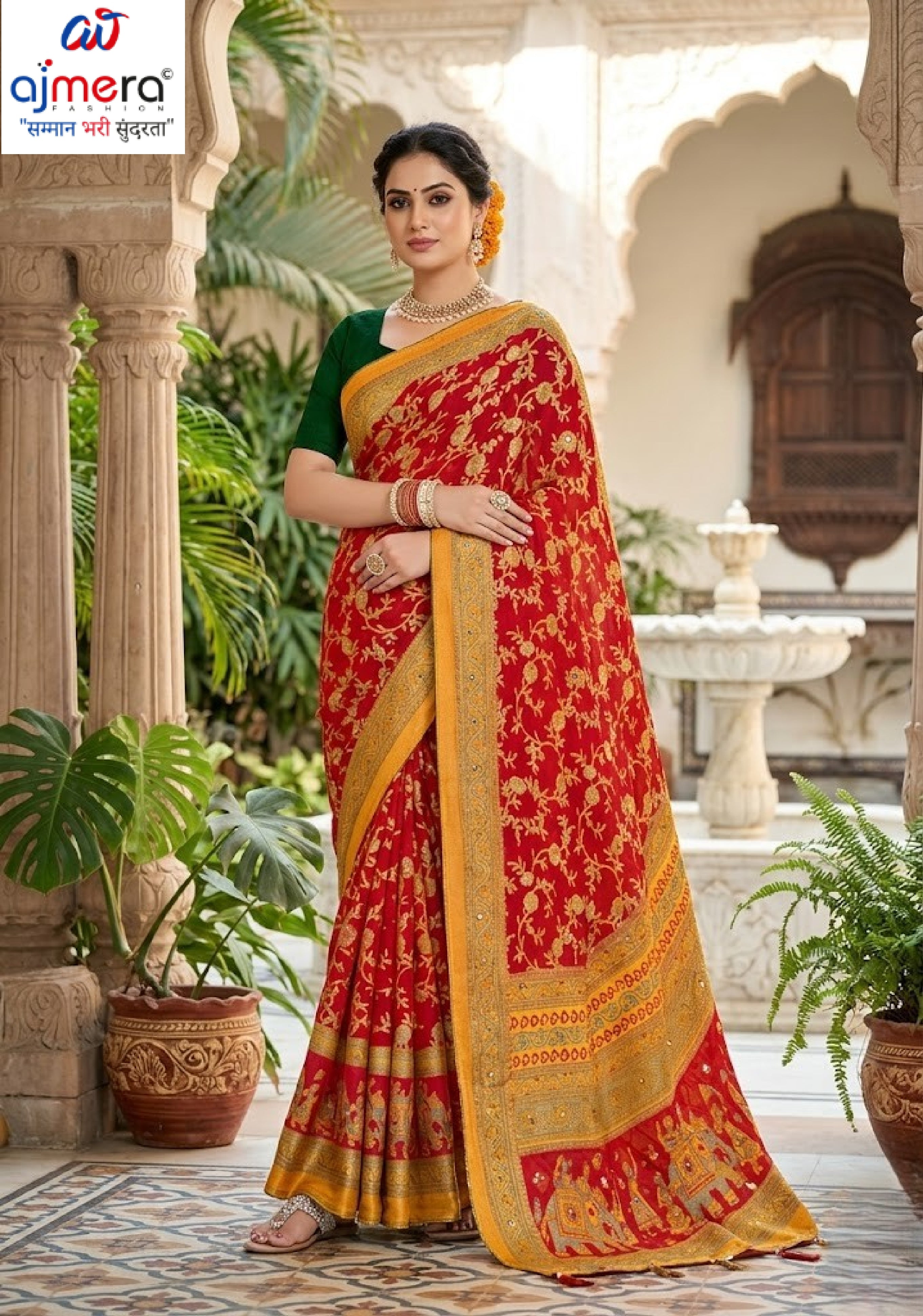 Designer Printed Saree with Blouse Piece for Special Occasions | VDT-TESLA BRASSO-01