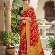 Designer Printed Saree with Blouse Piece for Special Occasions | VDT-TESLA BRASSO-01