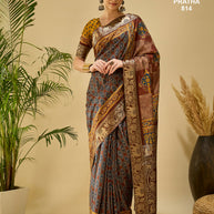 Ajrak Pratha Dolla Viscose Saree with Blouse for Premium Ethnic Occasion Wear | ALL-AJRAK PRATHA-814