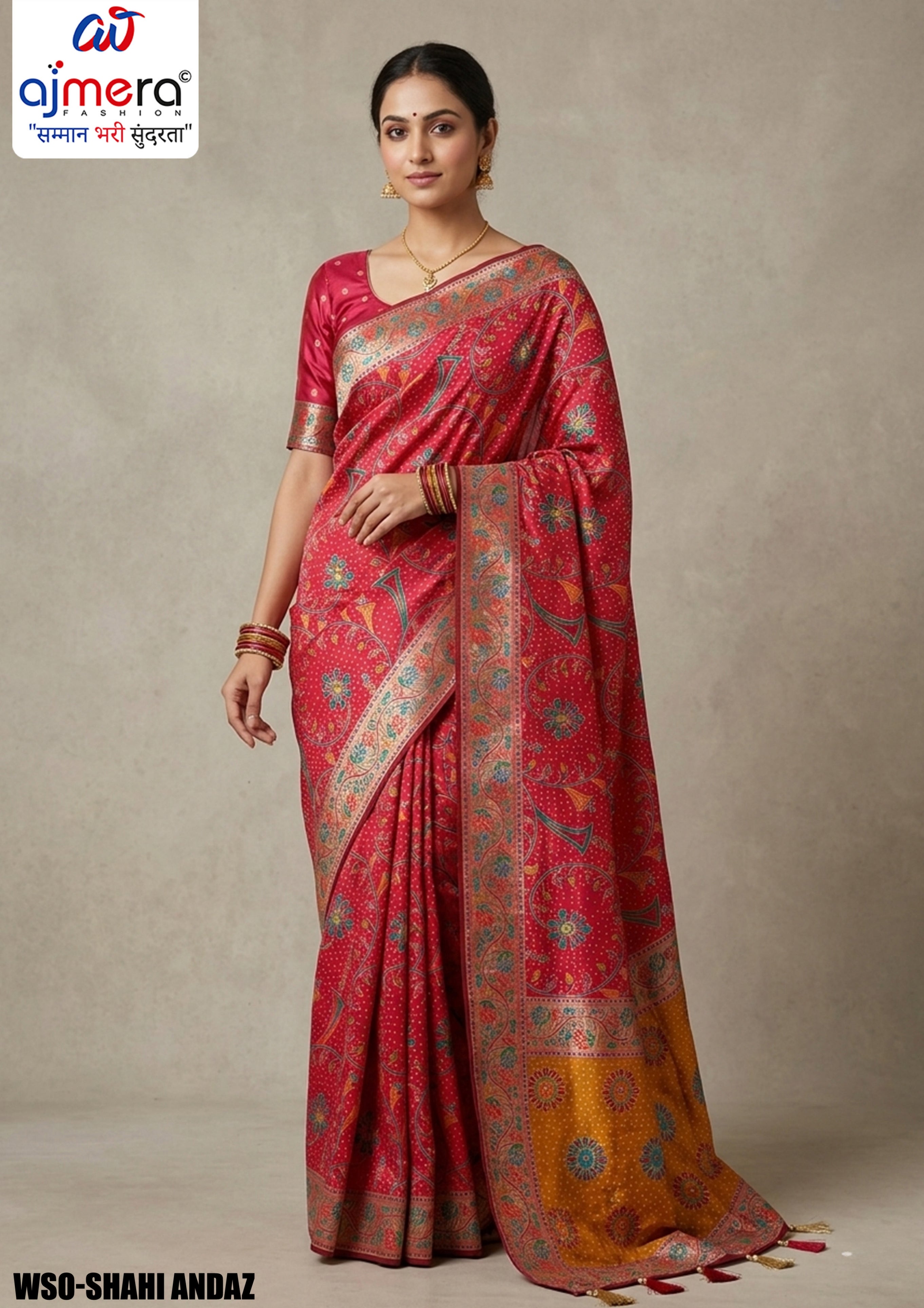 Traditional Weave Jacquard Silk Saree With Blouse Piece | WSO-SHAHI ANDAZ
