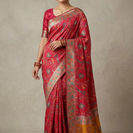 Traditional Weave Jacquard Silk Saree With Blouse Piece | WSO-SHAHI ANDAZ