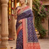 Elegant Jacquard Silk Saree with Designer Blouse Piece for Festive Elegance | DOF-DOLA SHADED