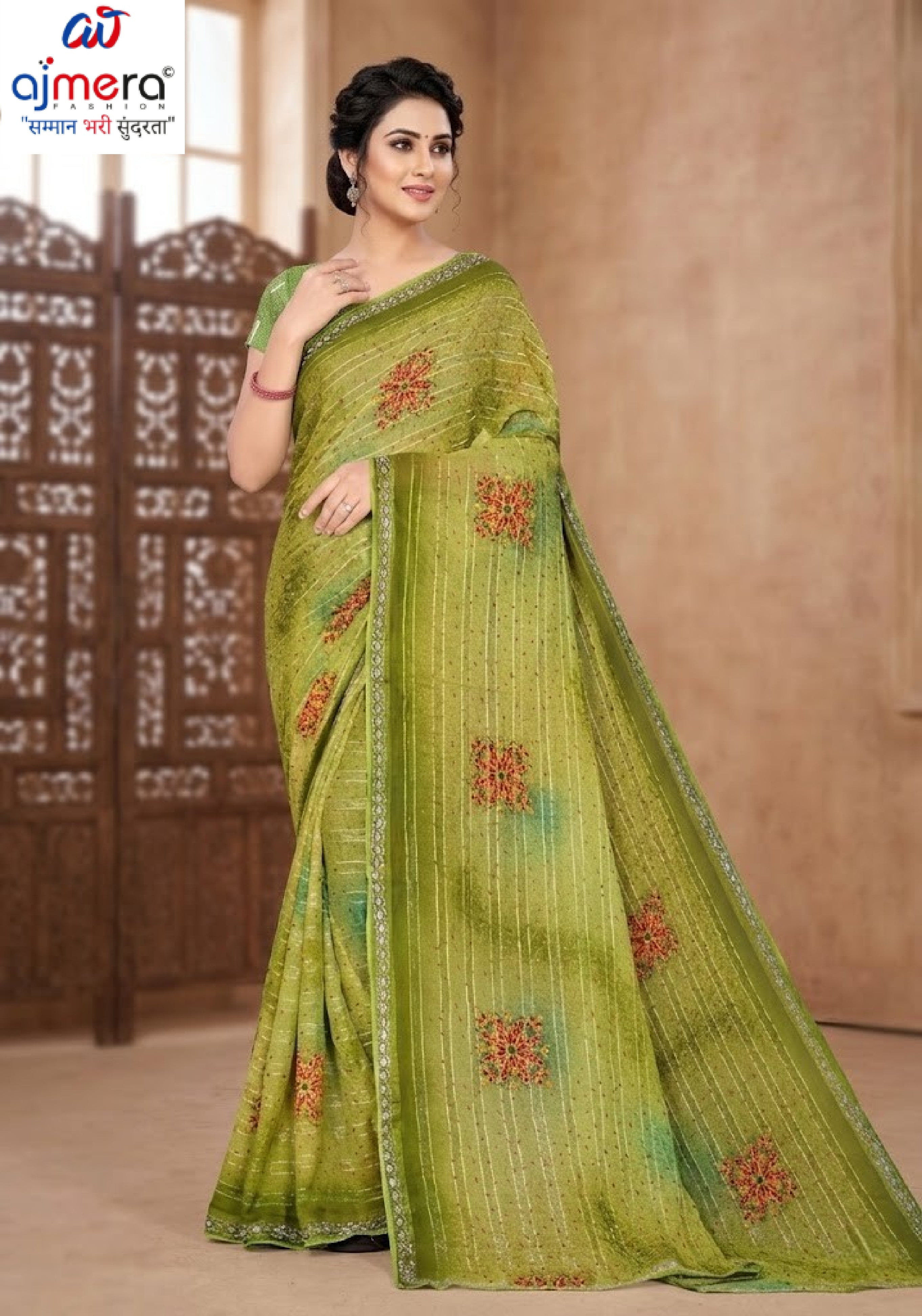 Designer Printed Saree with Blouse Piece for Special Occasions  | SNR-DEVIKA