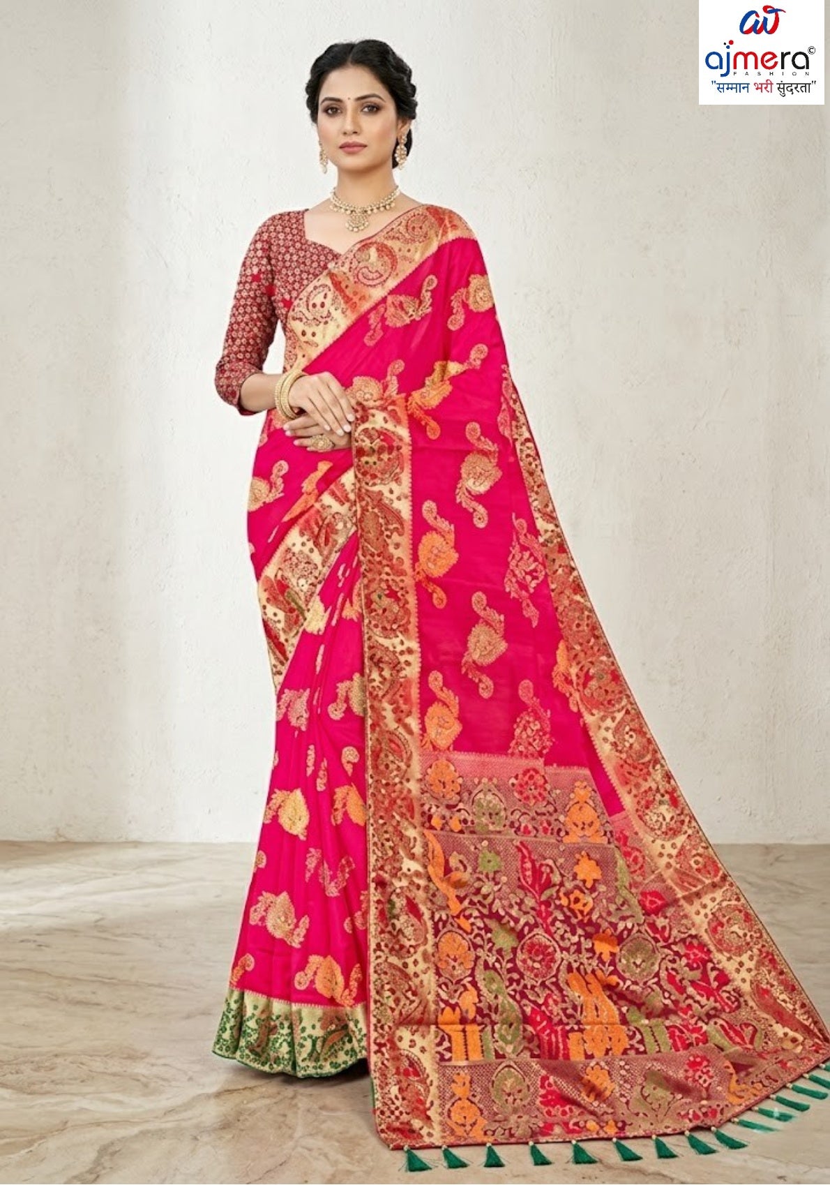Graceful Jacquard Silk Saree with Blouse Piece for Timeless Ethnic Fashion | DNA-VITA