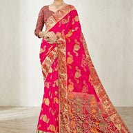 Graceful Jacquard Silk Saree with Blouse Piece for Timeless Ethnic Fashion | DNA-VITA