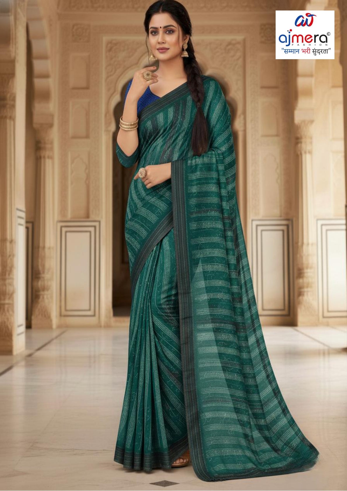 Chic Printed Saree with Blouse Piece for Sophisticated Ethnic Style  | SSR-OPTIONS