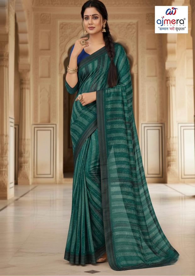 Chic Printed Saree with Blouse Piece for Sophisticated Ethnic Style  | SSR-OPTIONS