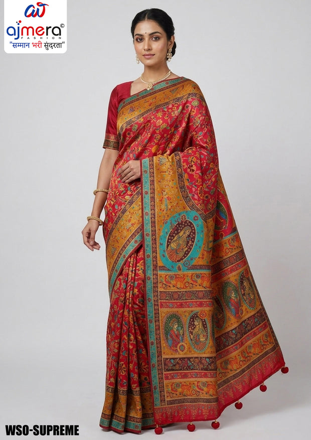 Cultural Jacquard Silk Saree With Blouse Piece | WSO-SUPREME