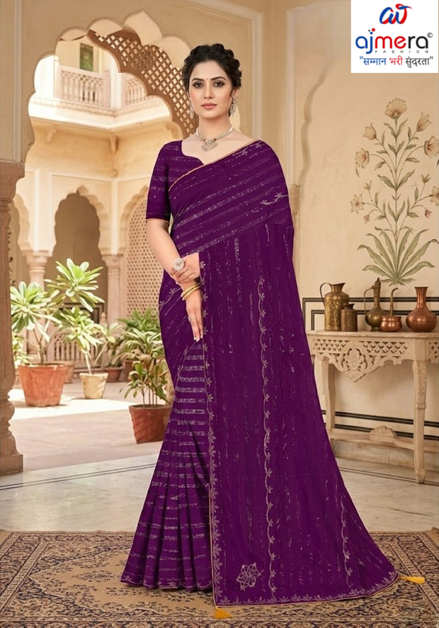 Printed Dyed Matching Saree with Blouse Piece for Premium Ethnic and Traditional Wear | TIK-BELLAVITA