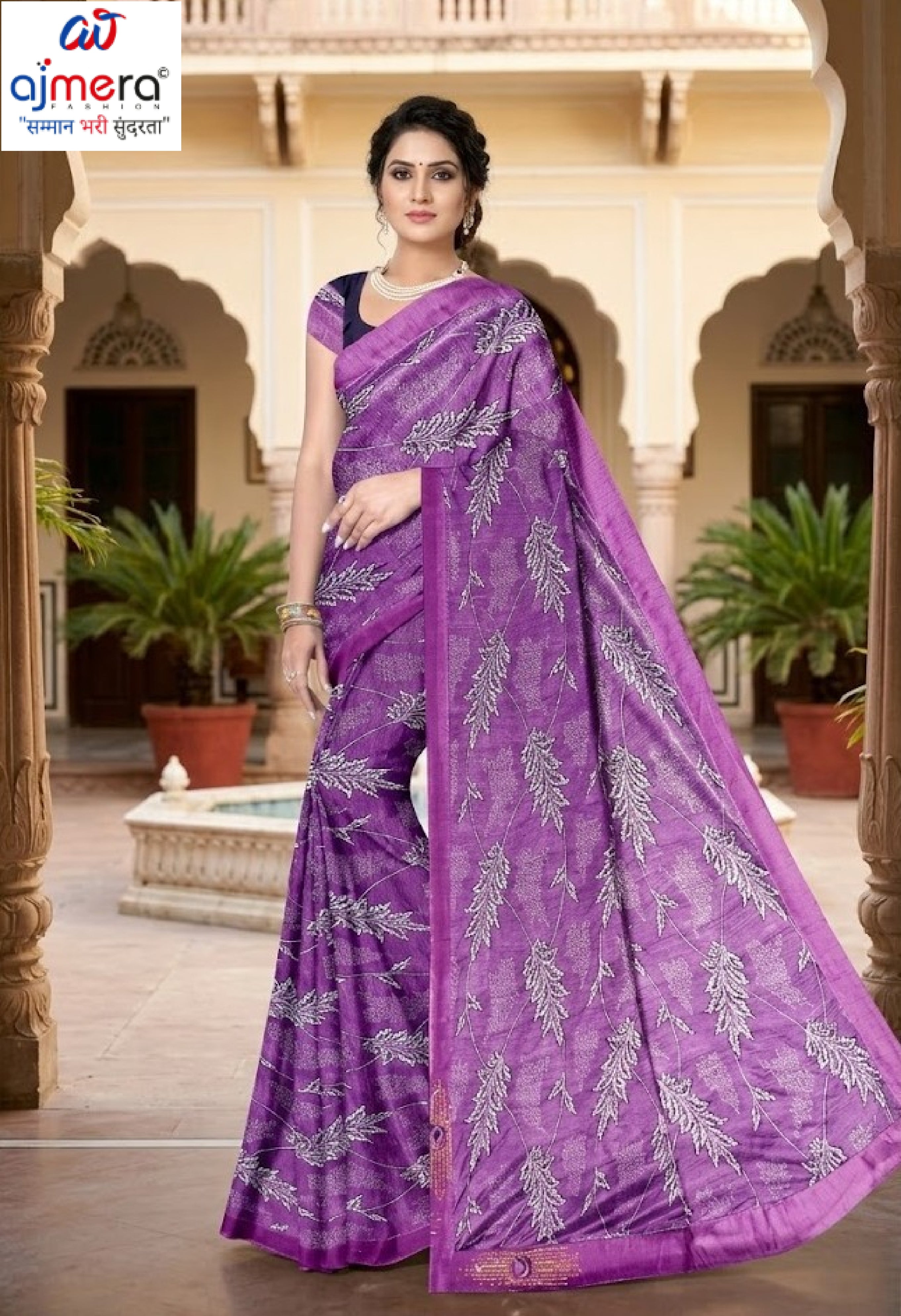 Lycra Dyed Matching Saree Manufacturer with Blouse Piece for Premium Ethnic and Traditional Wear | ATF-RASHI
