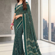 Elegant Printed Saree with Designer Blouse Piece for Festive Wear | VDT-DISCO-10
