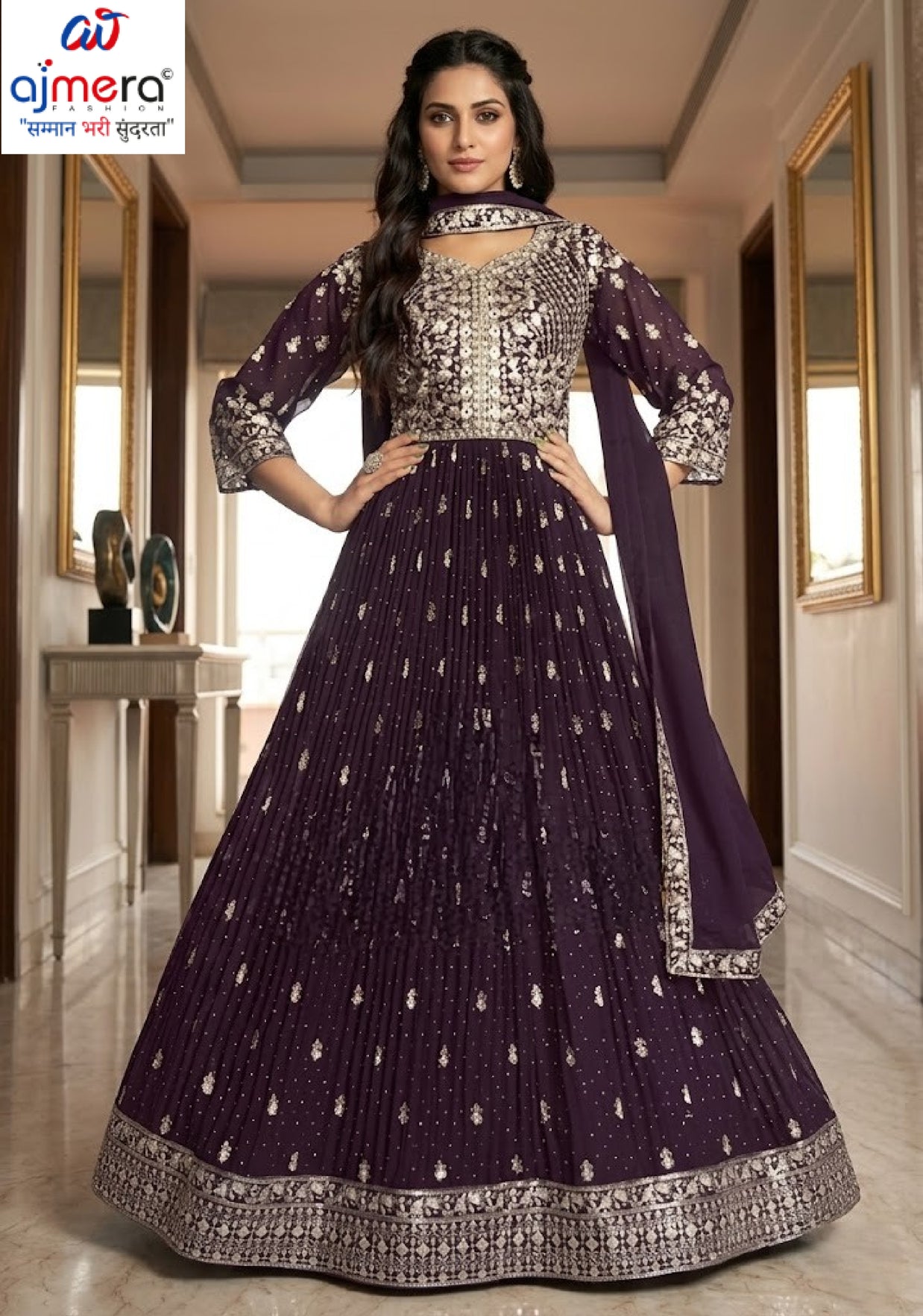 Designer Georgette Gown for Women | JNX-SANIYA-XL