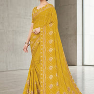 Exclusive Printed Saree with Blouse Piece for Elegant Ethnic Look | GLC-ITALIAN CRAPE