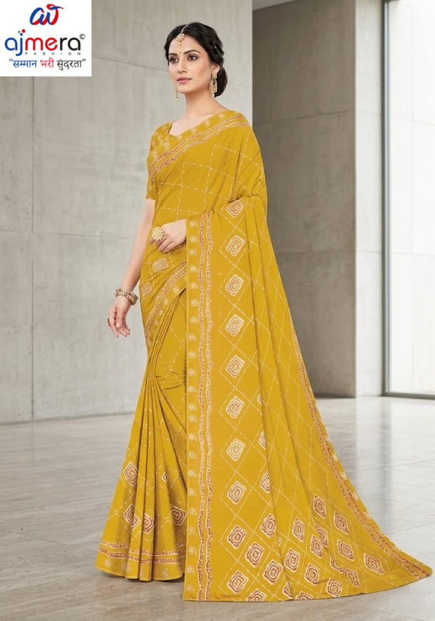 Exclusive Printed Saree with Blouse Piece for Elegant Ethnic Look | GLC-ITALIAN CRAPE