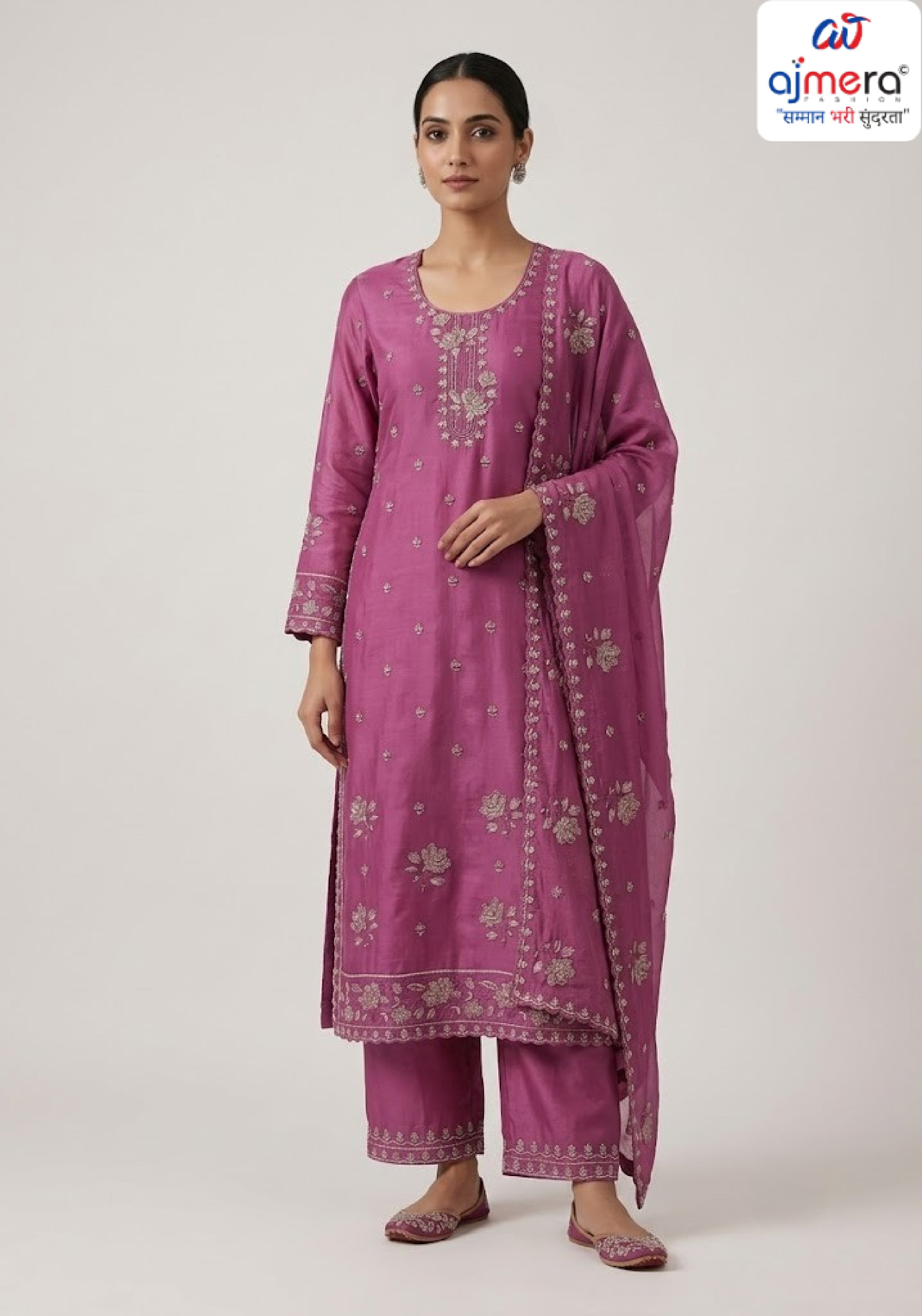 Elegant Mal Chanderi Unstitched Suit Set | VAA-FINAL CALL