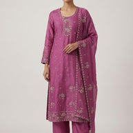 Elegant Mal Chanderi Unstitched Suit Set | VAA-FINAL CALL