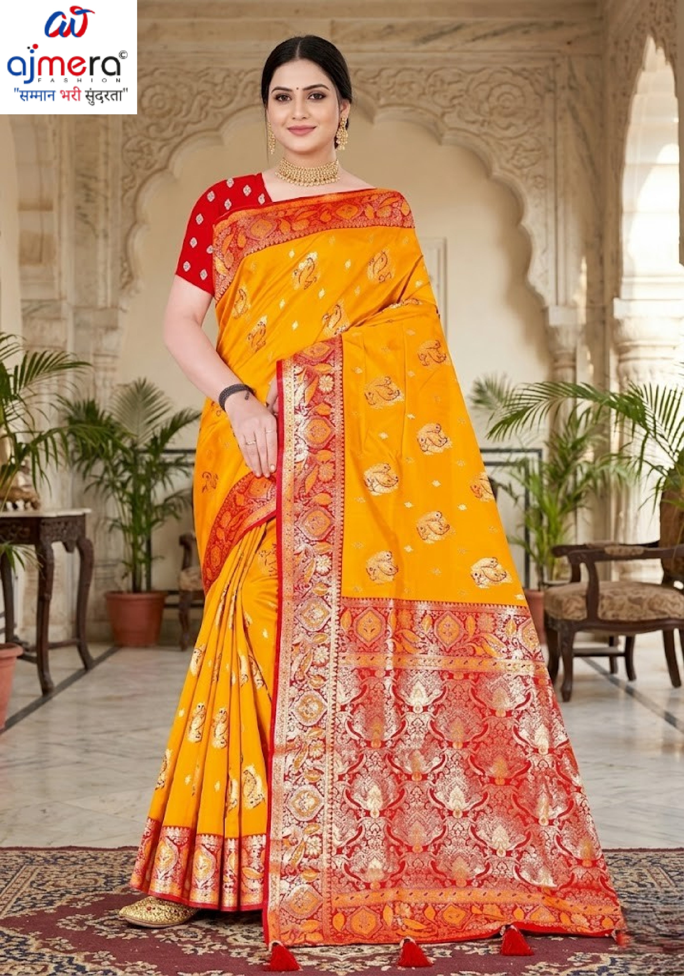Modern Elegance Jacquard Silk Saree With Blouse Piece | DPM-SPARKLE CHINON