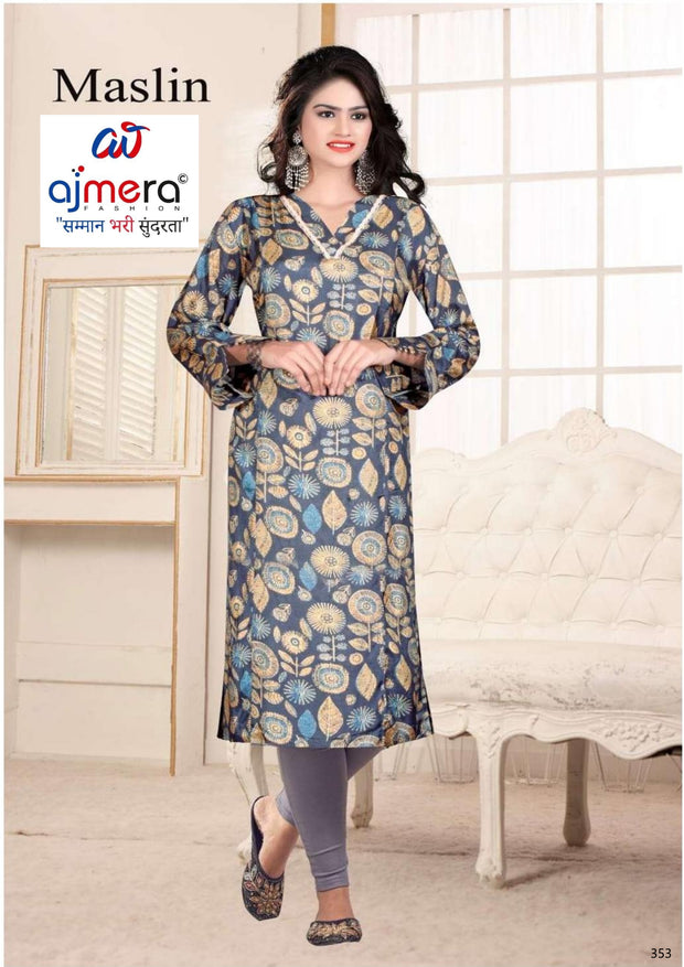 Designer Maslin Kurti for Women | SMY-MASLIN KURTI