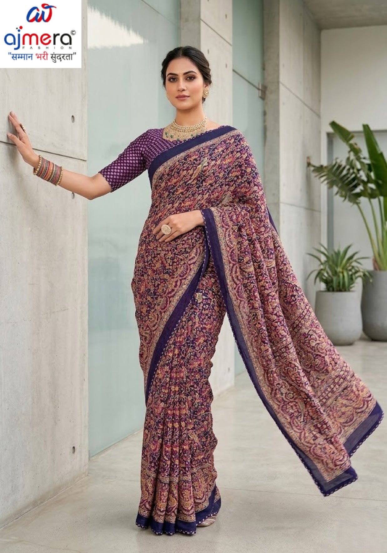 Chic Printed Saree with Blouse Piece for Sophisticated Ethnic Style | VDT-PEARL