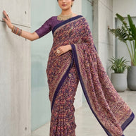 Chic Printed Saree with Blouse Piece for Sophisticated Ethnic Style | VDT-PEARL