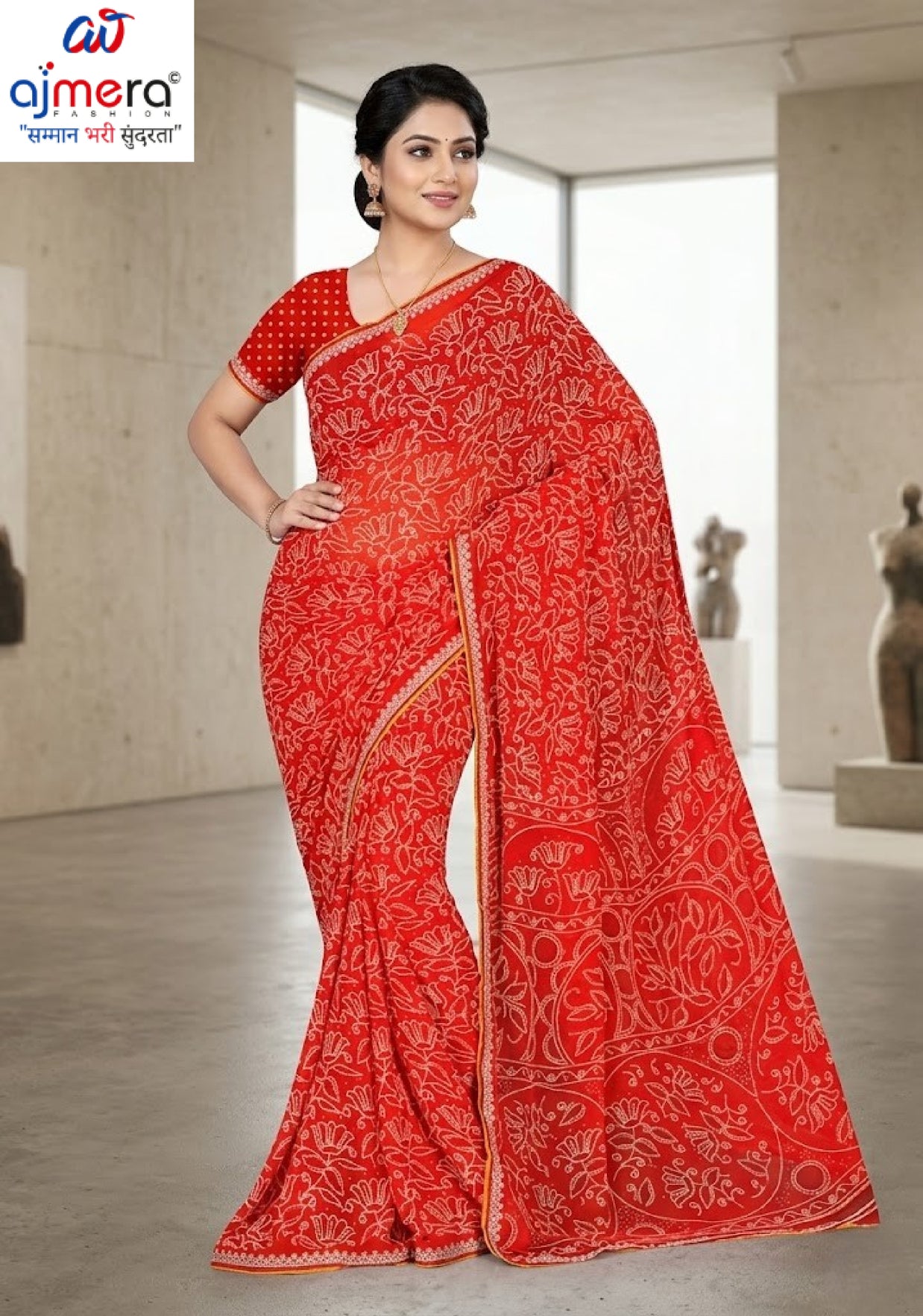 Elegant Printed Saree with Designer Blouse Piece for Festive Wear  | VER-HEERA-46508