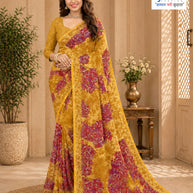 Premium Printed Saree with Matching Blouse Piece for Ethnic Elegance  | TTS-KAVERI