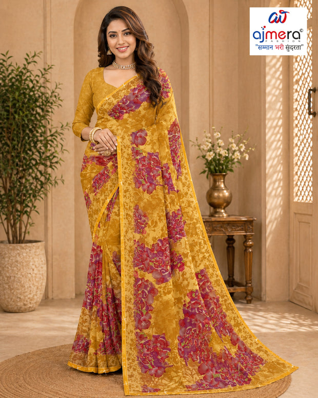Premium Printed Saree with Matching Blouse Piece for Ethnic Elegance  | TTS-KAVERI