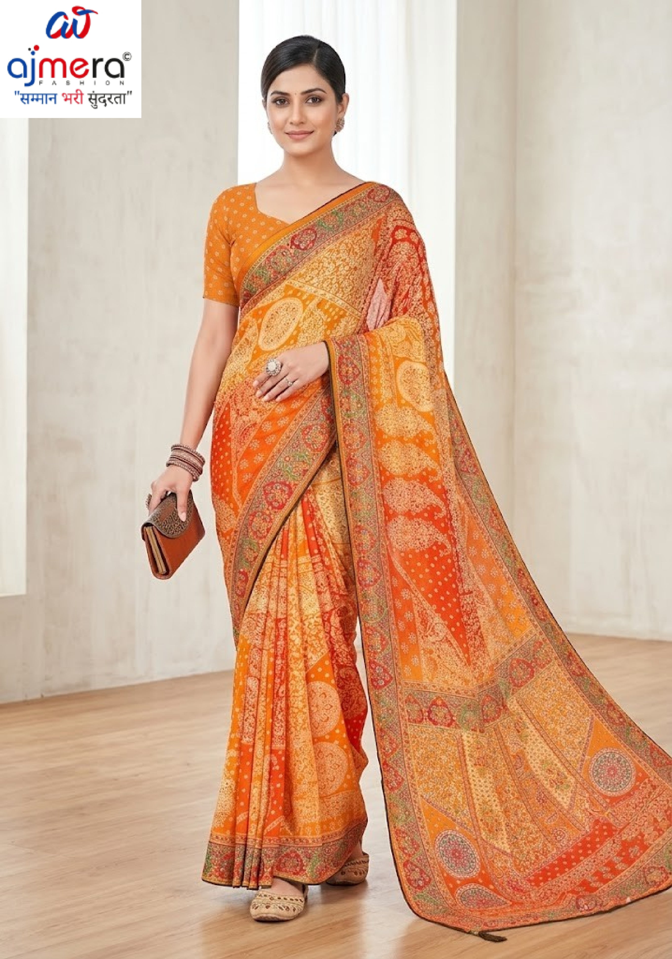 Fashionable Printed Saree with Blouse Piece for Festive Collection  | RMF-JASLEEN VOL-2