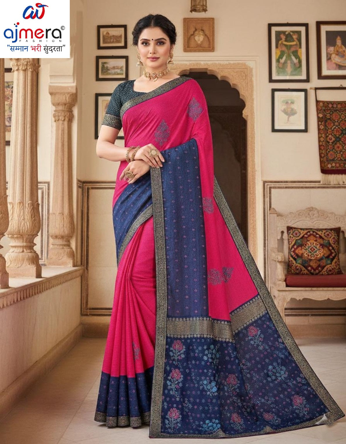 Dyed Matching Saree Exporter with Blouse Piece for Premium Ethnic and Traditional Wear | TIK-VIPRA