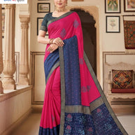 Dyed Matching Saree Exporter with Blouse Piece for Premium Ethnic and Traditional Wear | TIK-VIPRA