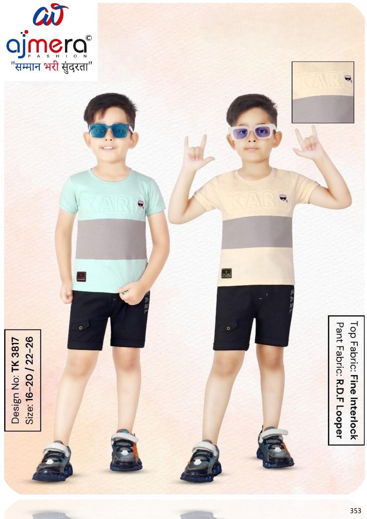 Kids T-Shirt Pant Set Wholesale in Surat | TBA-3817