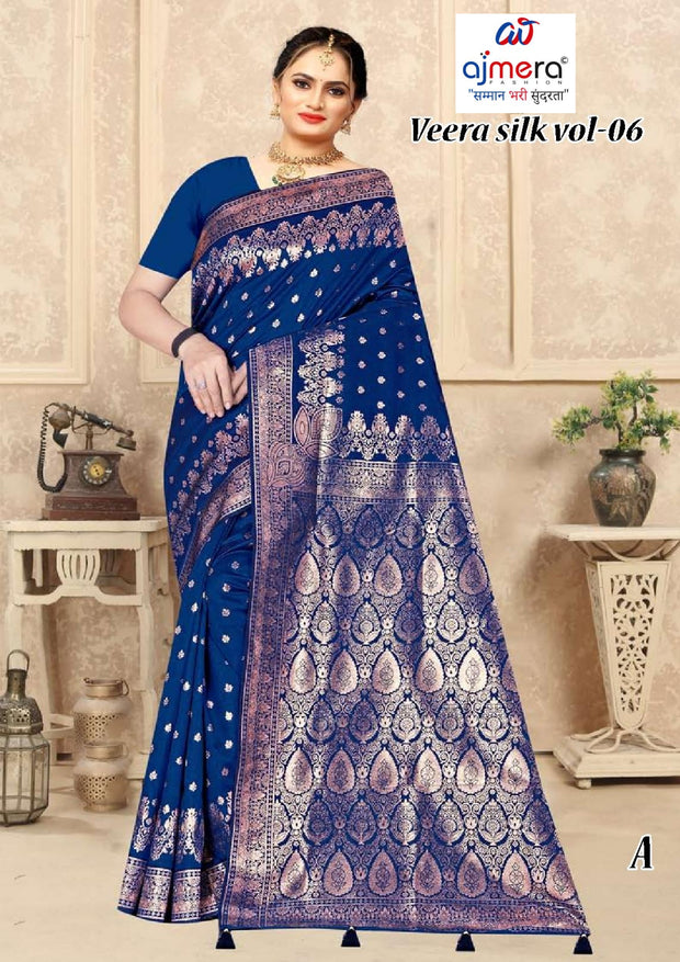 Premium Jacquard Silk Saree with Matching Blouse Piece for Ethnic Celebrations | TUL-VEERA SILK VOL-06