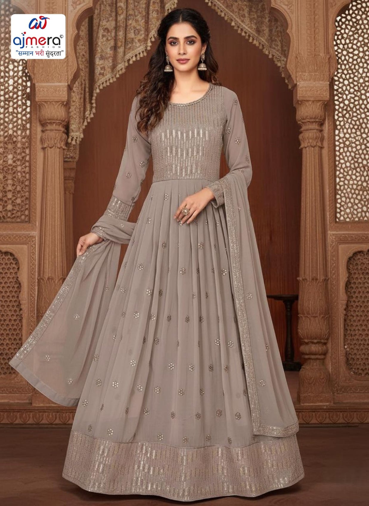 Designer Georgette Gown for Women | Gown Wholesale Online | OSC-458