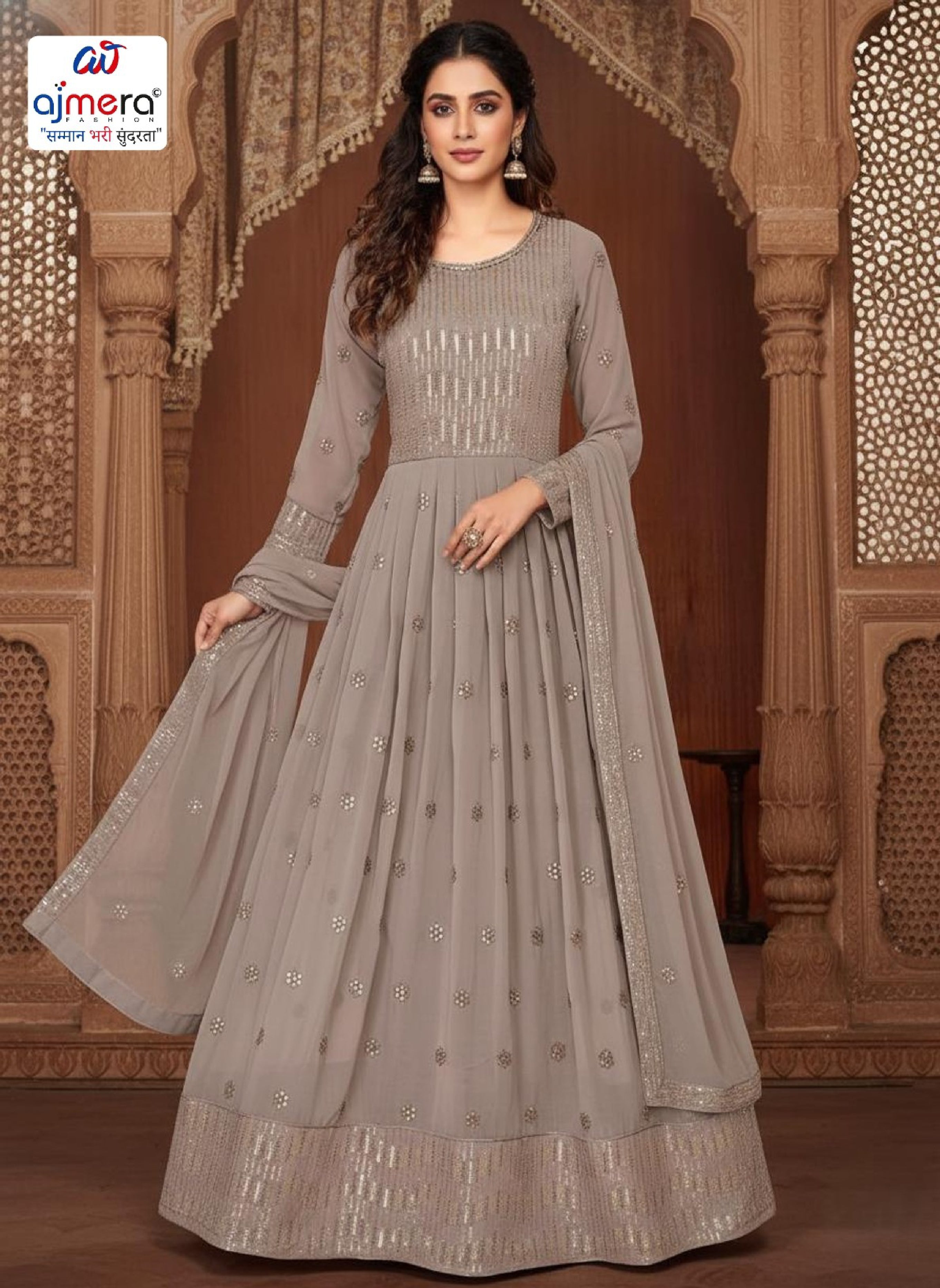Designer Georgette Gown for Women | Gown Wholesale Online | OSC-458