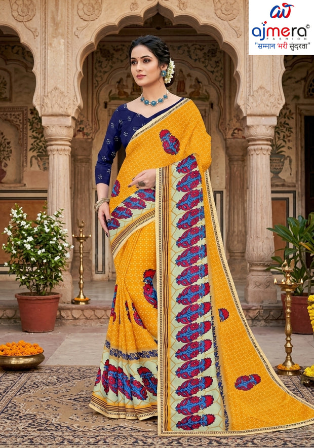 Trendy Printed Saree with Blouse Piece for Women’s Ethnic Wardrobe  | SNR-TONER