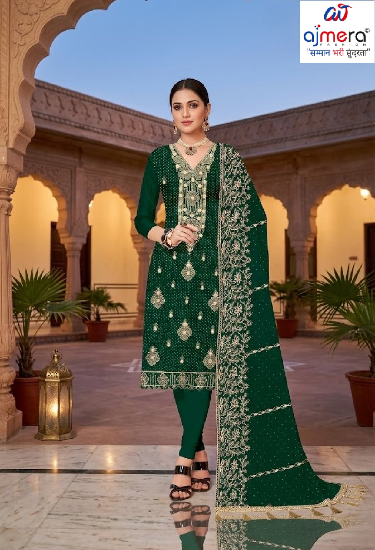 Premium Jaam Unstitched Suit Set | KVF-PINKY