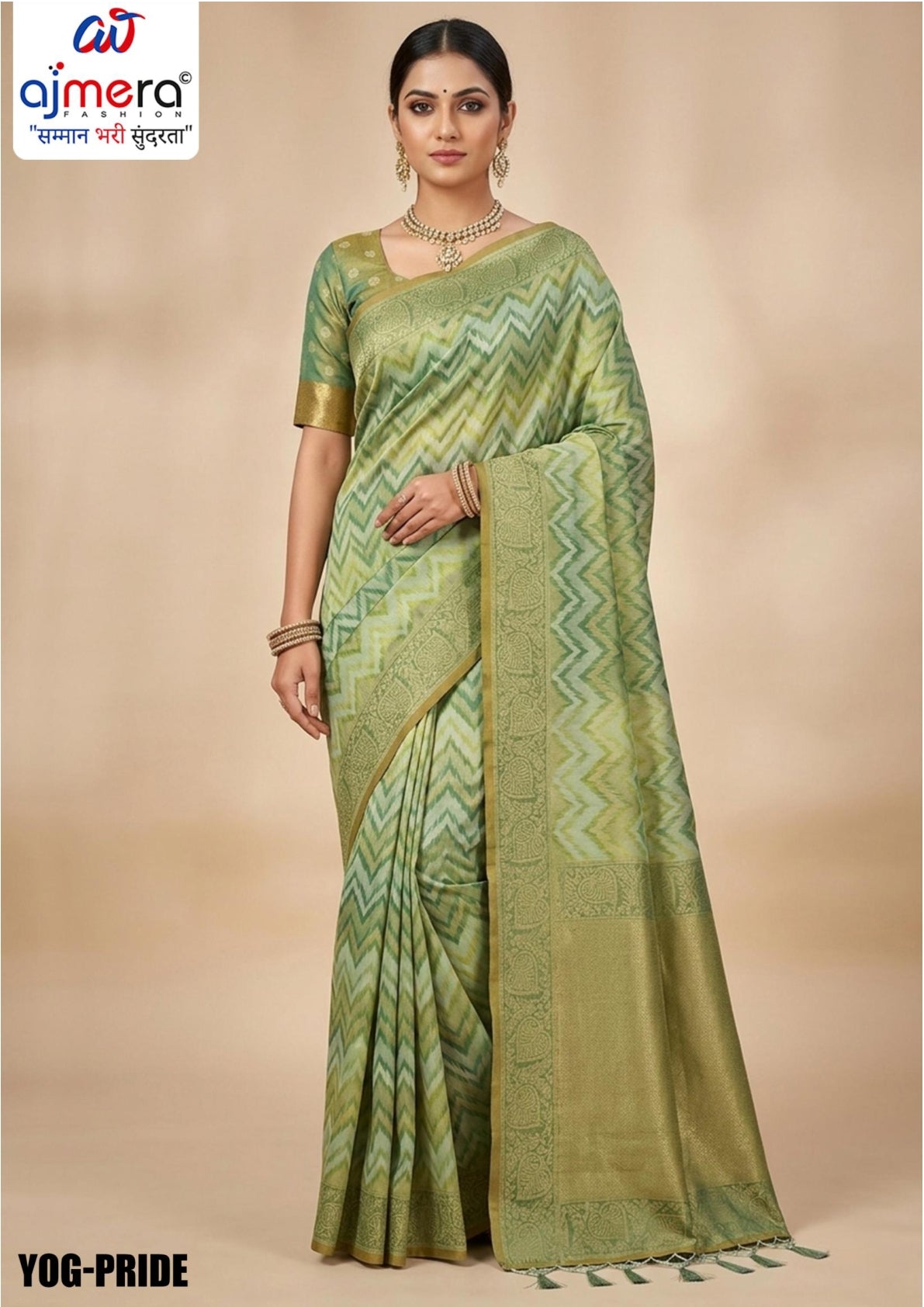 Designer Jacquard Silk Saree with Blouse Piece for Traditional Occasions | YOG-PRIDE