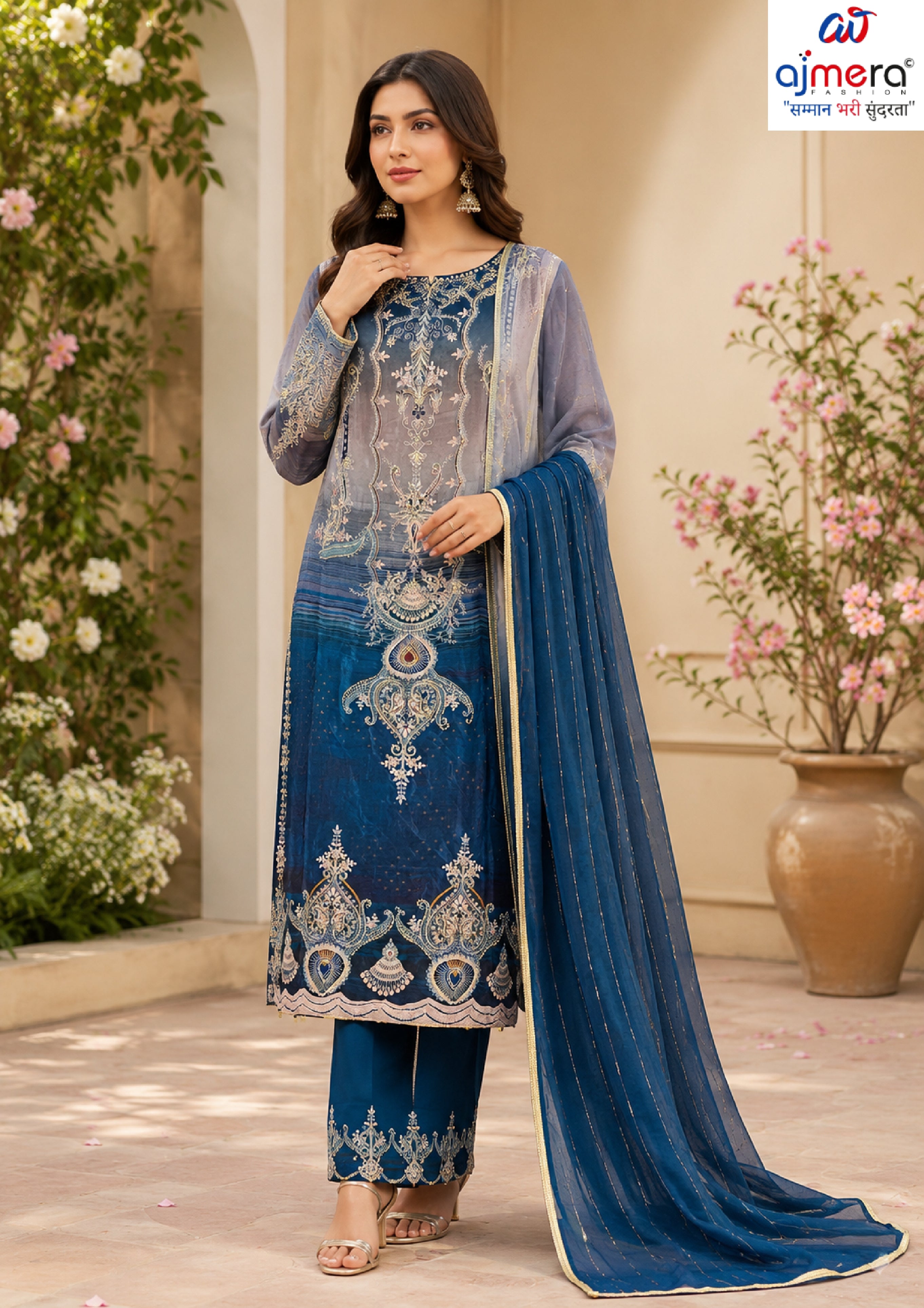 Premium Designer Unstitched Suit Set | AAR-RAS MALAI