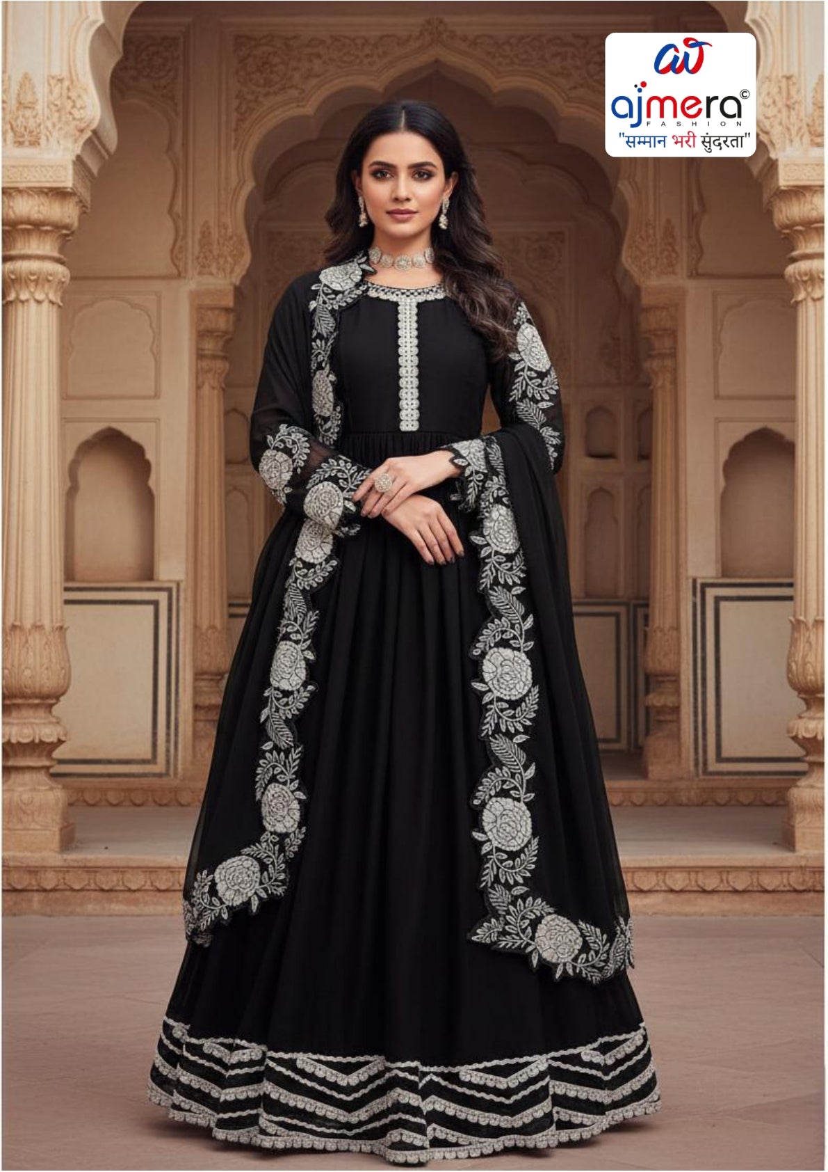 B2B Gown Supplier Designer Georgette Gown for Women | KTX-JANANI