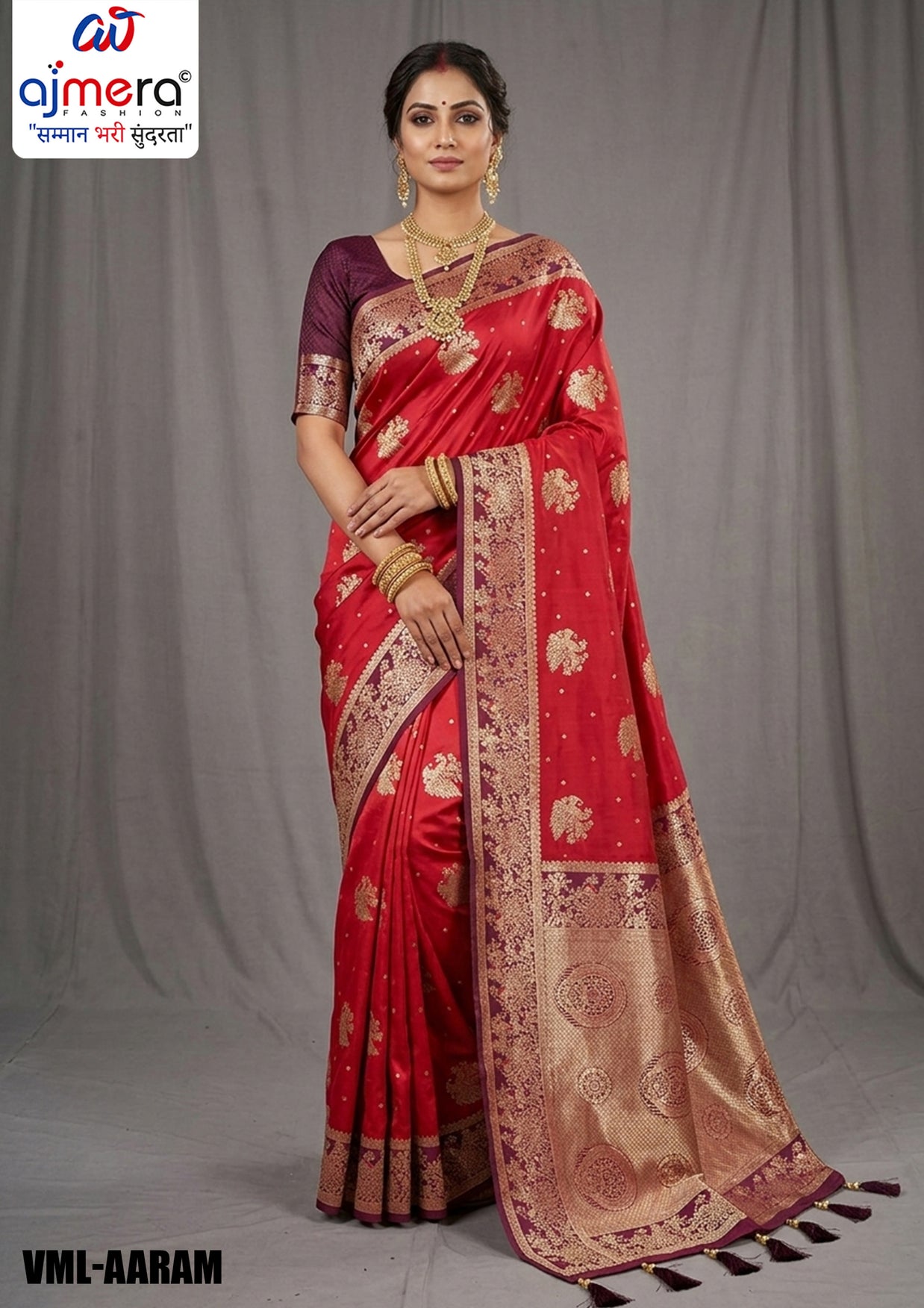 Elite Jacquard Silk Saree With Blouse Piece | VML-AARAM