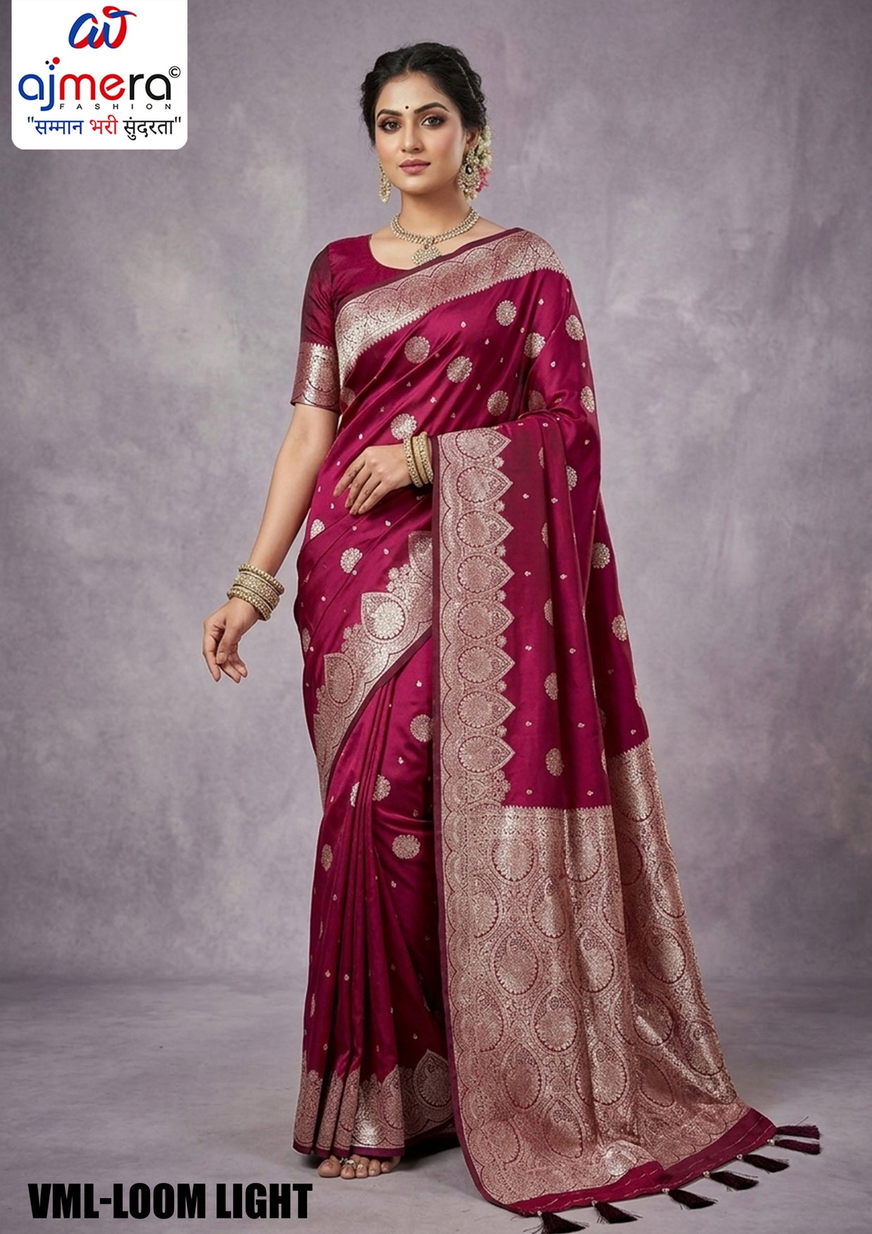 Silken Jacquard Silk Saree With Blouse Piece | VML-LOOM LIGHT