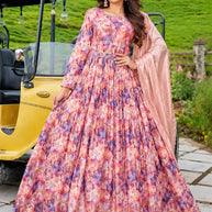 Elegant Printed Designer Party Wear Gown for Women | SHP-NP101