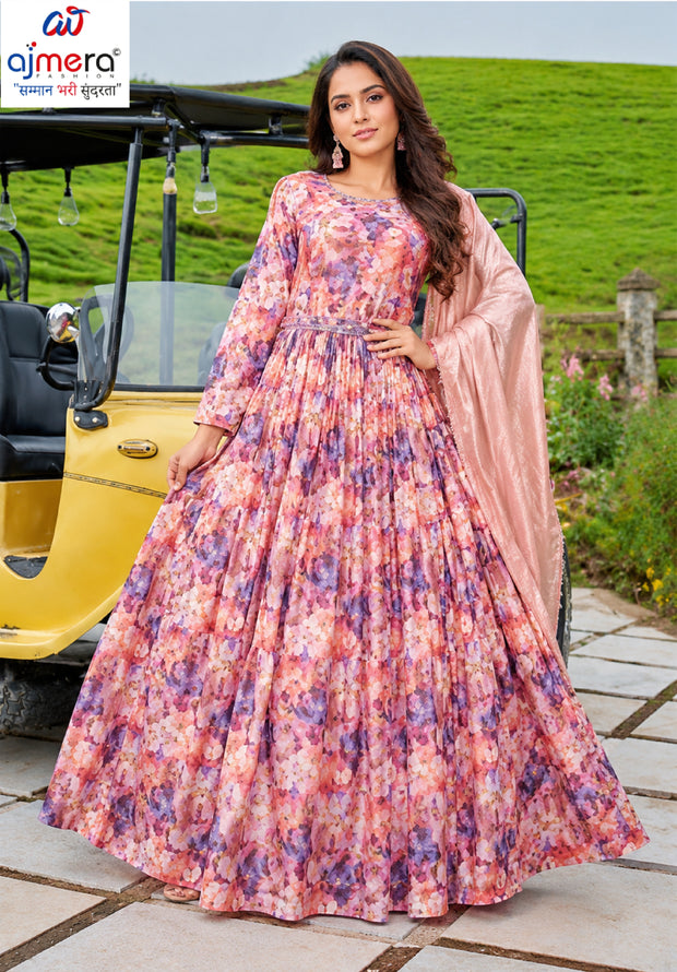 Elegant Printed Designer Party Wear Gown for Women | SHP-NP101