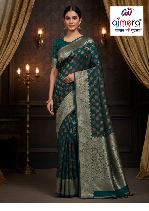 Chic Rapier Silk Matching Saree With Blouse Piece | RKI-1108