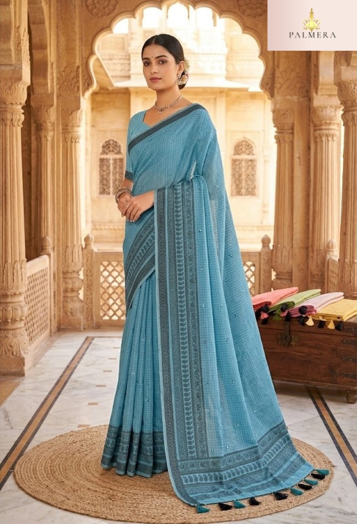 Apricot Khadi Saree with Blouse for Premium Ethnic and Festive Wear | ALL-APRICOT-341