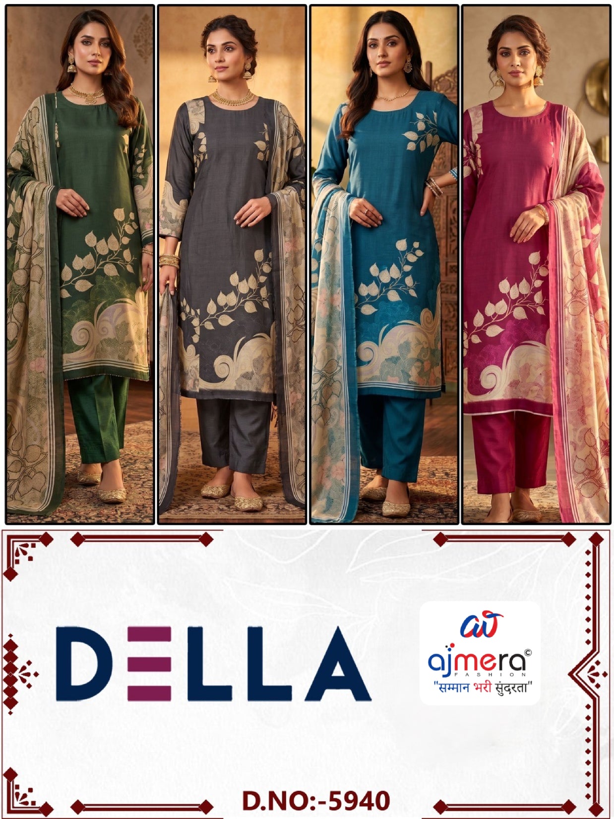 Soft Cotton Unstitched Suit Set | RAI-DELLA-5940