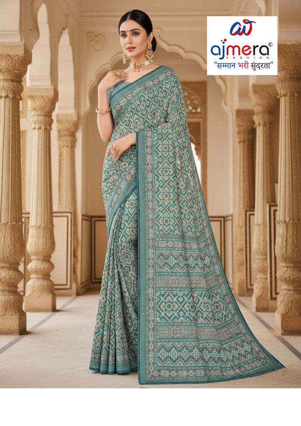 Beautiful Printed Saree with Blouse Piece for Cultural Celebrations  | PUS-ROOP REKHA-11