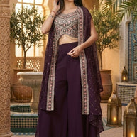 Designer Georgette Gown for Women | JNX-SIMAR15-L