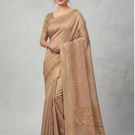Premium Jacquard Silk Saree with Matching Blouse Piece for Ethnic Celebrations | YDP-JARI GOLD STAR